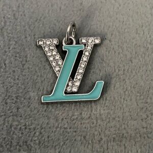 Elegant Silver and Blue LV Pendant